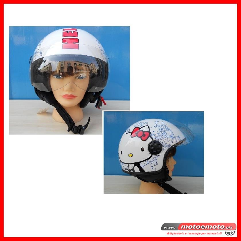 E MOTO | Helmet » Jet Helmets » Duraleu » Duraleu Helmet Hello Kitty White